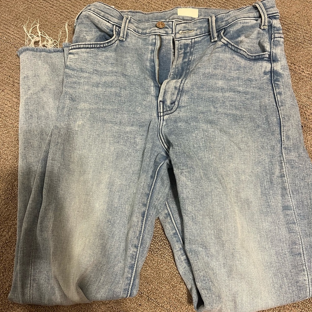 MOTHER Light Blue Straight Leg Jeans